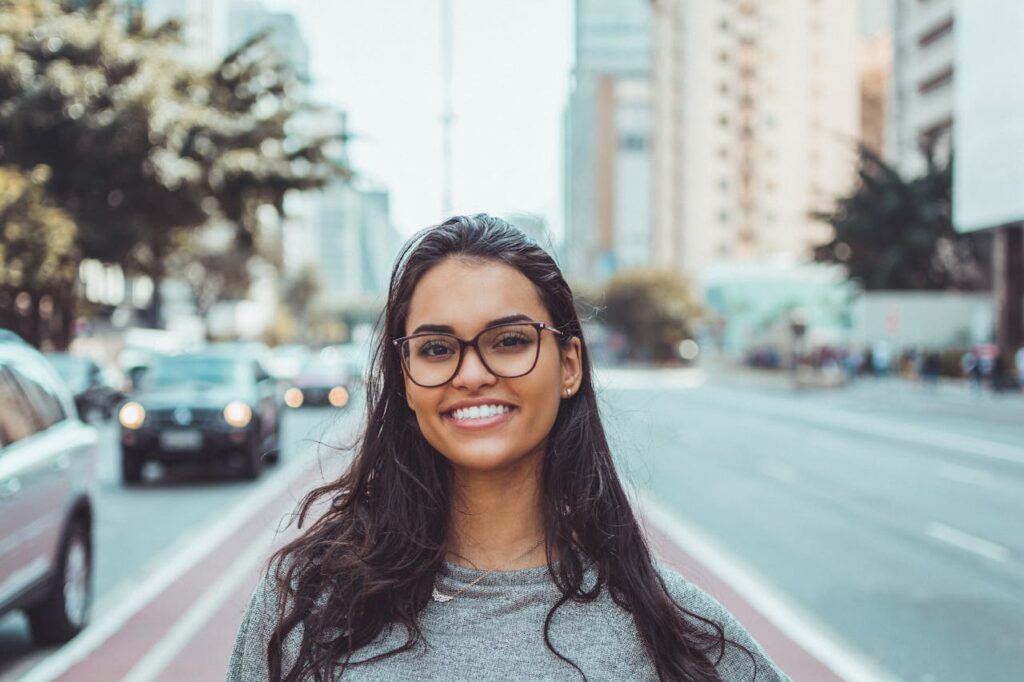 woman smiling